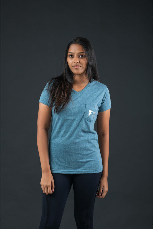 F10 Basics Ladies' T-Shirt - Light Blue